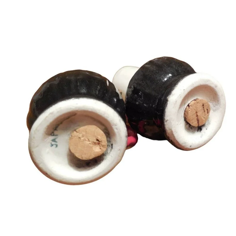 Ceramic Candle-Shaped Salt & Pepper Shakers Japan Vintage